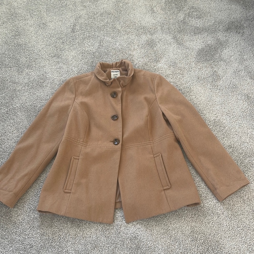 Soft-Brushed Button-Front Peacoat for Women